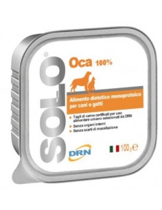 Drn - SOLO Vaschetta Monoproteica per Cani e Gatti - Oca - 100 gr